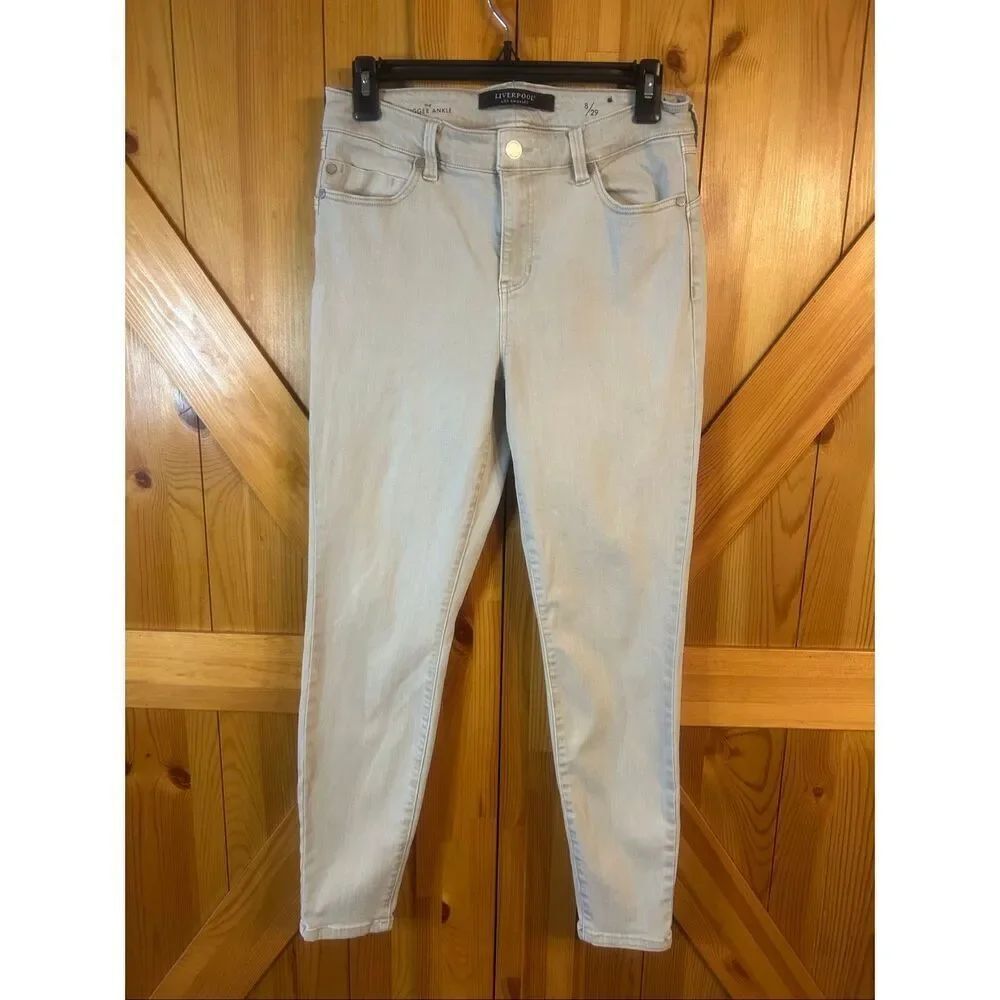 Liverpool Women’s The Hugger Ankle Sand Wash Jeans Size 8/29 (5887)